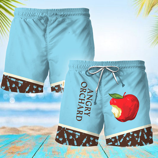 Angry Orchard Bottle Pattern Swim Trunks
