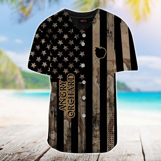 Personalized Angry Orchard Brown American Flag Jersey Shirt - VinoVogue.com
