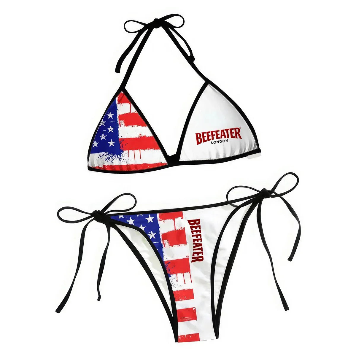 Beefeater American Flag Triangle Beach Bikini - VinoVogue.com