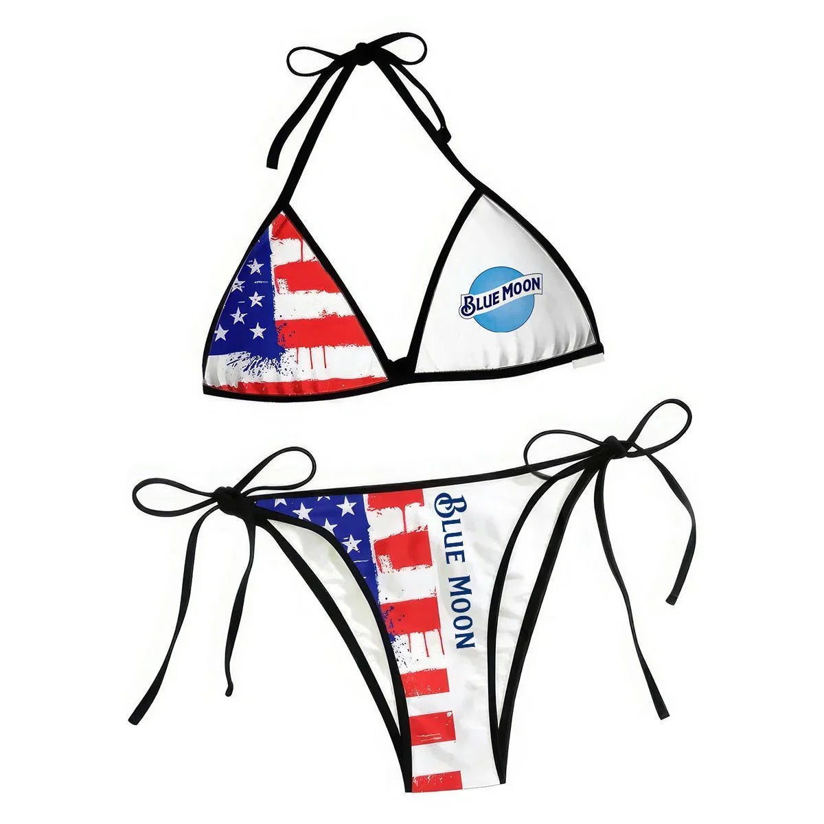 Blue Moon American Flag Triangle Beach Bikini - VinoVogue.com