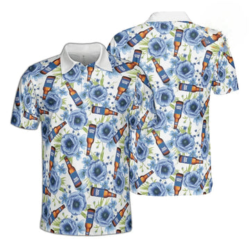 Bud Light Floral Bottle Polo Shirt - VinoVogue.com