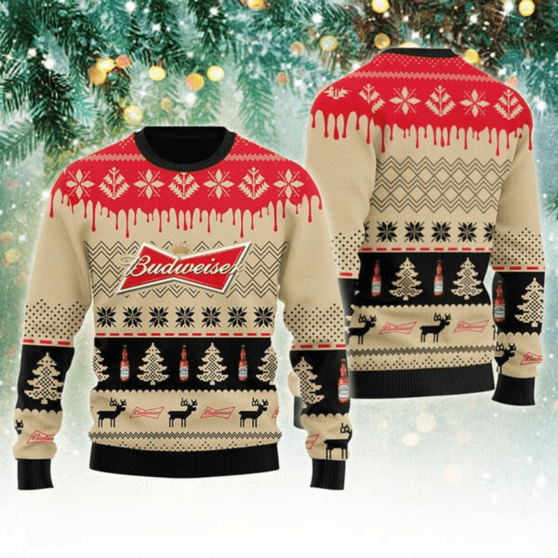 Budweiser Christmas Festival Ugly Sweater - VinoVogue.com