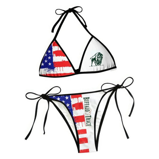 Buffalo Trace American Flag Triangle Beach Bikini - VinoVogue.com