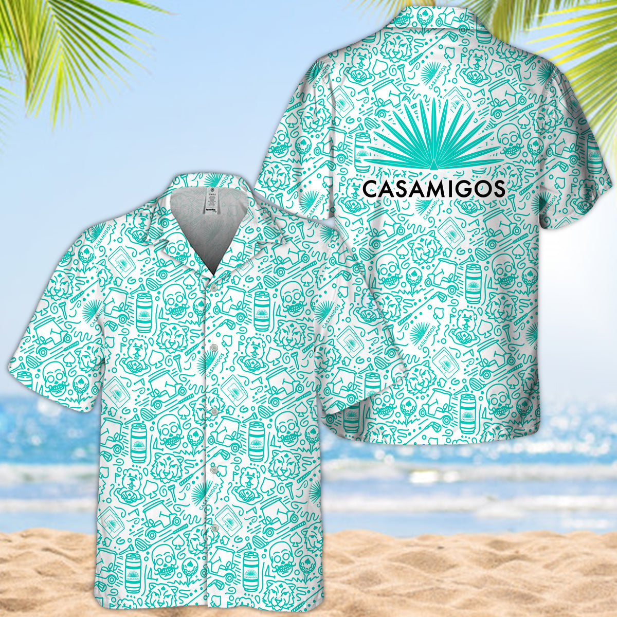 Casamigos Summer Doodle Art Hawaiian Shirt