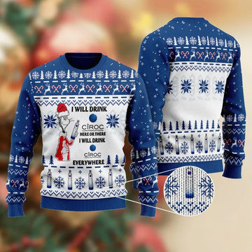 Ciroc Cat Hat Will Drink Everywhere Ugly Sweater - VinoVogue.com
