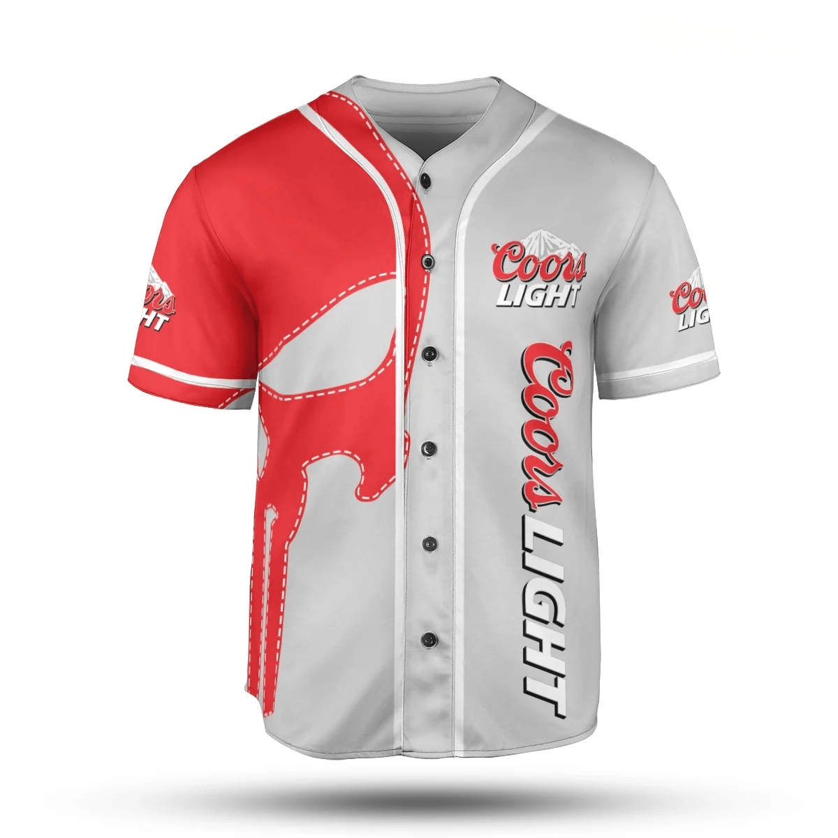 Coors Light Split Skull Baseball Jersey - VinoVogue.com