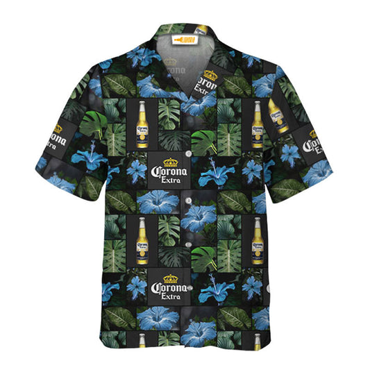Corona Extra Tropical Hibiscus Flower Hawaiian Shirt