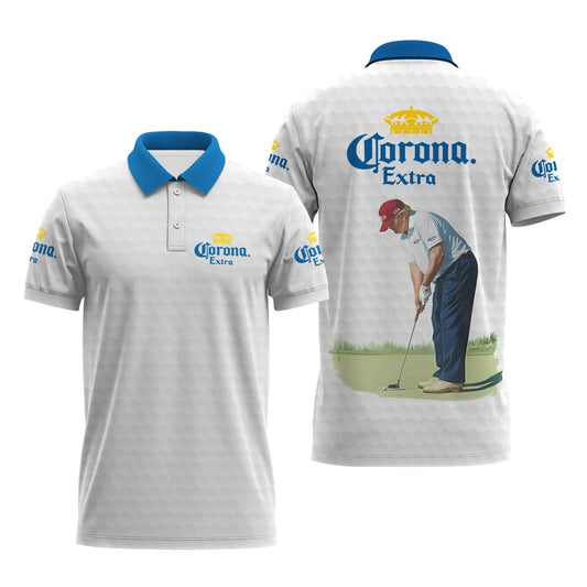 Corona Extra Donald Trump Golf Polo Shirt - VinoVogue.com