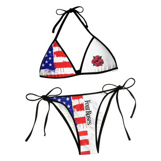 Four Roses Bourbon American Flag Triangle Beach Bikini - VinoVogue.com