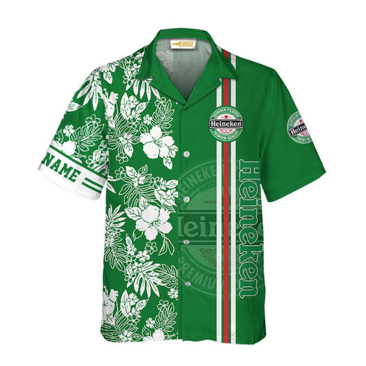 Personalized Heineken Floral Aloha Hawaiian Shirt