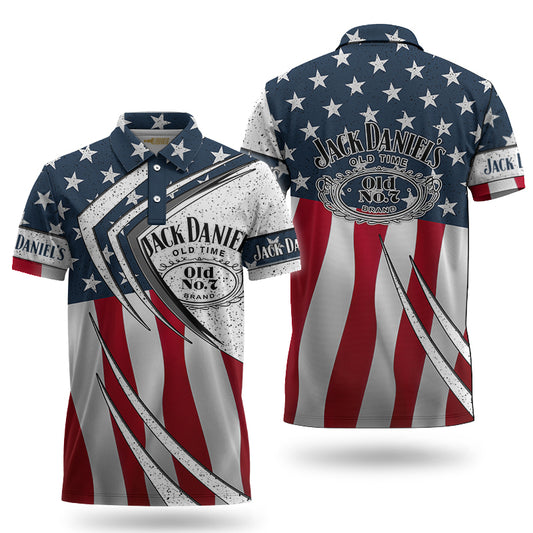 Jack Daniel's Inside American Flag Polo Shirt