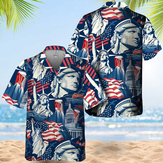 American Liberties Holding Budweiser Hawaiian Shirt