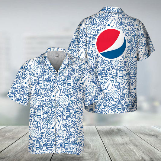Pepsi Summer Doodle Art Hawaiian Shirt
