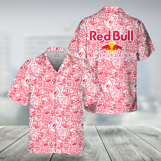 Red Bull Summer Doodle Art Hawaiian Shirt
