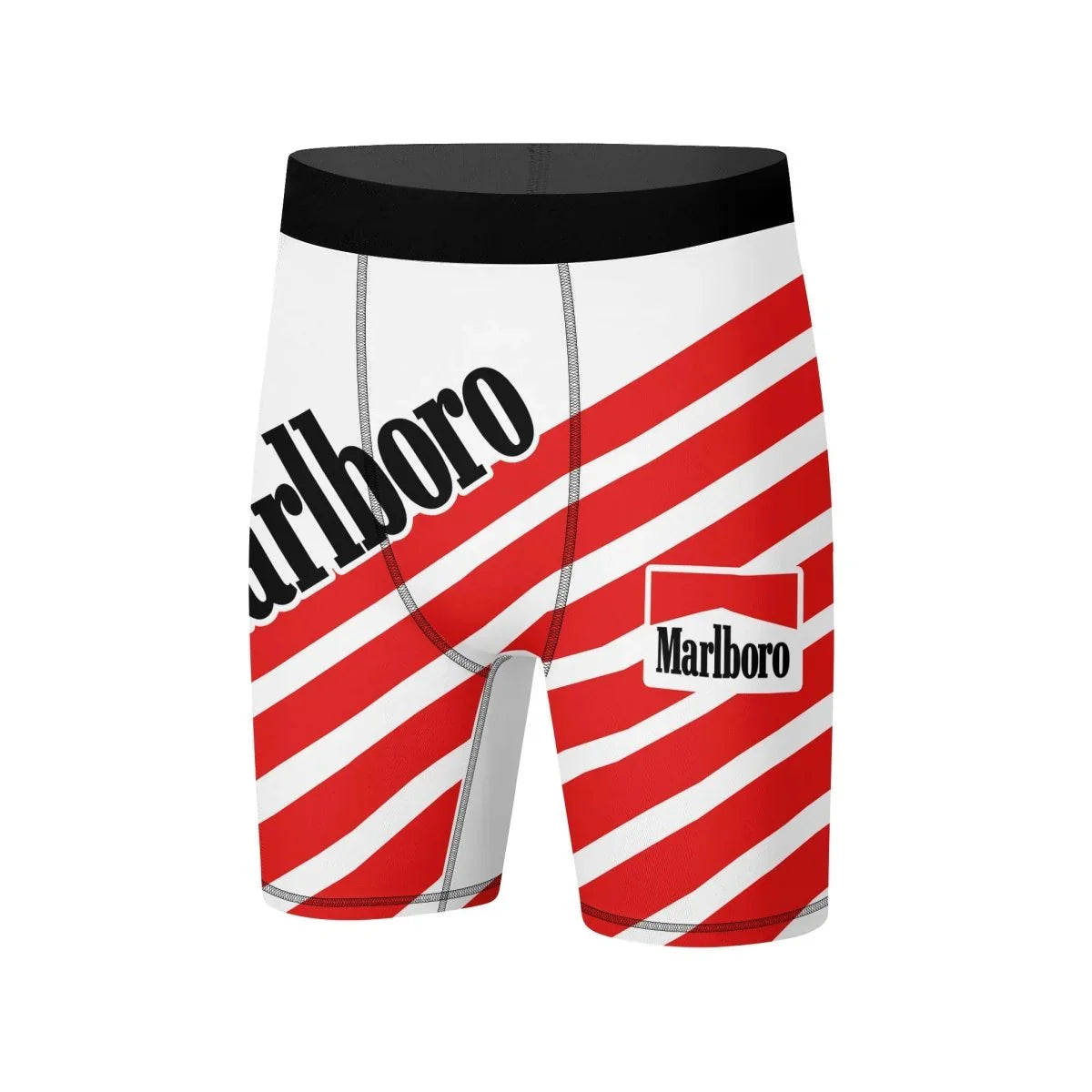 Marlboro Diagonal Stripe Compression Shorts - VinoVogue.com