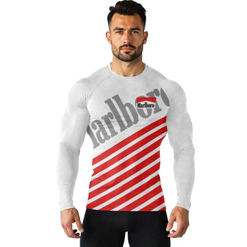Marlboro Diagonal Stripe Rash Guard - VinoVogue.com
