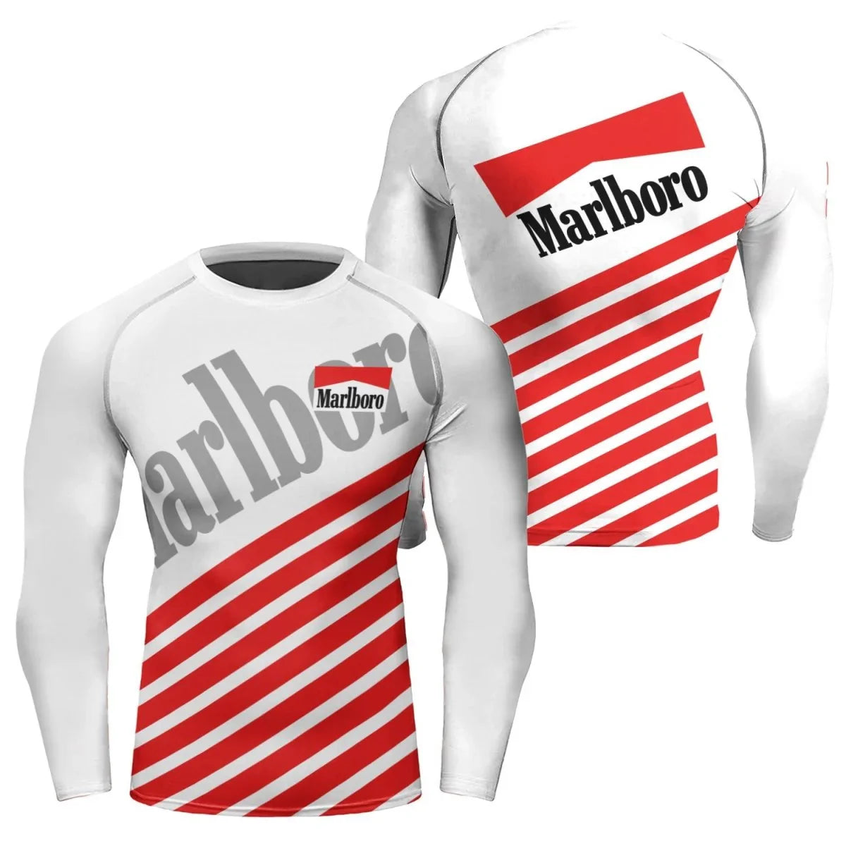 Marlboro Diagonal Stripe Rash Guard - VinoVogue.com
