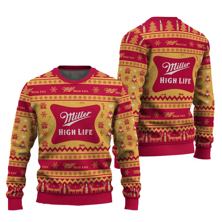 Miller high life christmas sweater best sale