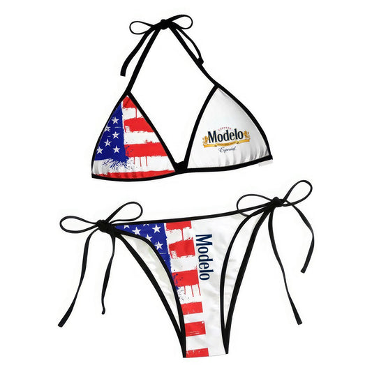Modelo American Flag Triangle Beach Bikini - VinoVogue.com
