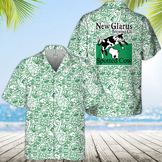 New Glarus Brewing Summer Doodle Art Hawaiian Shirt