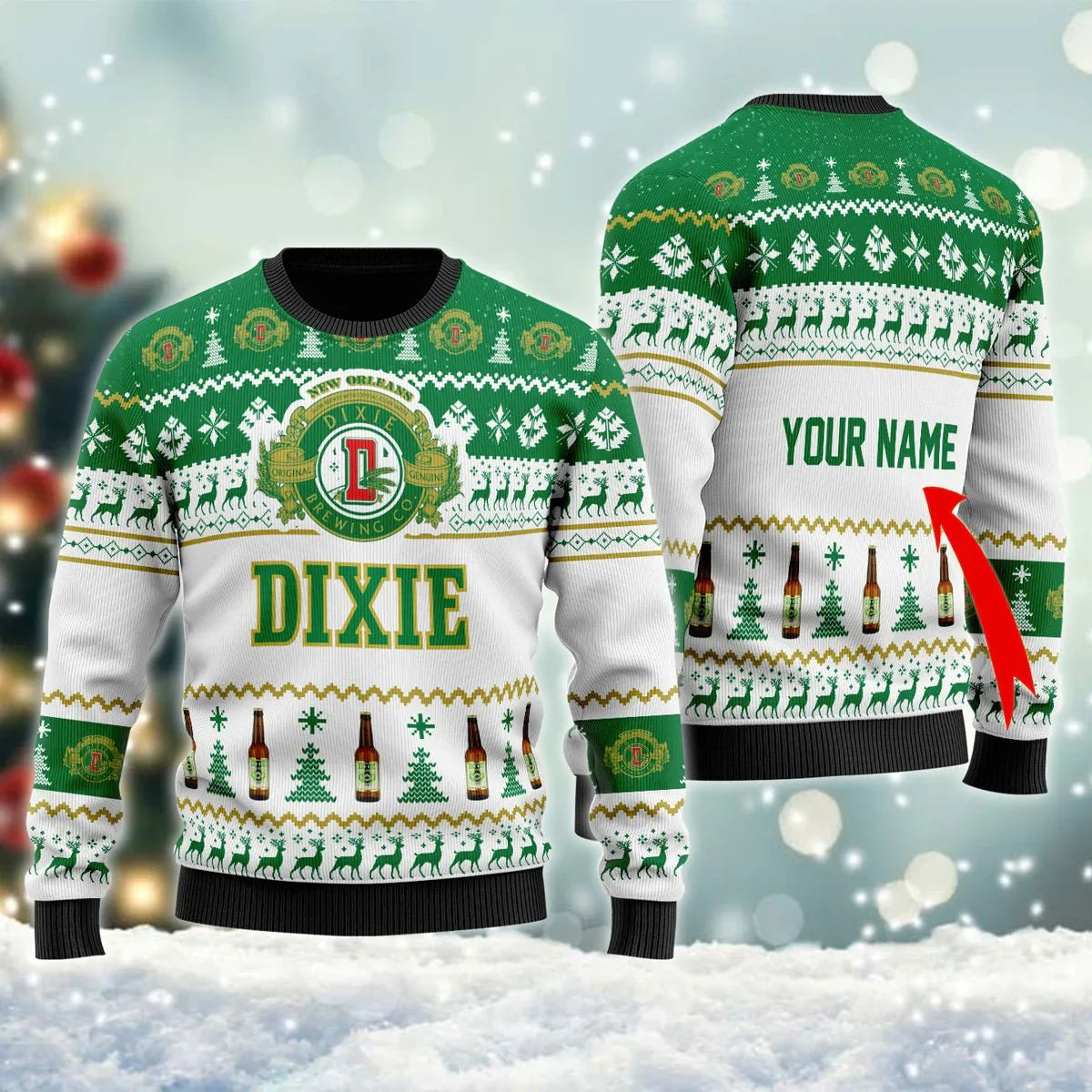 Personalized Dixie Christmas Ugly Sweater - VinoVogue.com