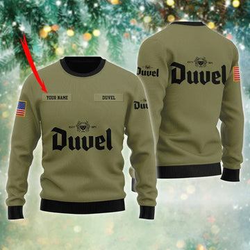 Personalized Duvel USA Flag Ugly Sweater - VinoVogue.com