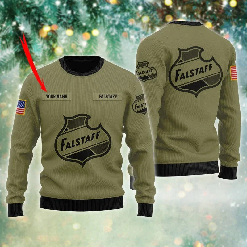 Personalized Falstaff USA Flag Ugly Sweater - VinoVogue.com