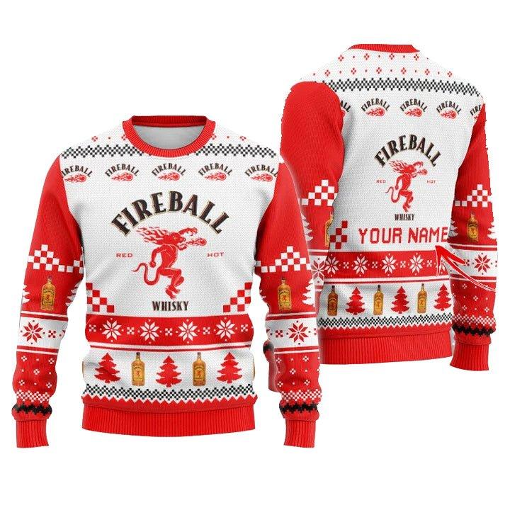Personalized Fireball Christmas Star Ugly Sweater - VinoVogue.com