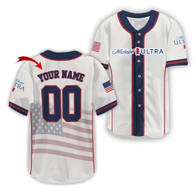 Personalized Michelob Ultra Diamond League Americana Baseball Jersey - VinoVogue.com
