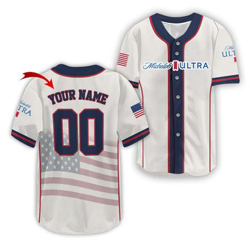 Personalized Michelob Ultra Diamond League Americana Baseball Jersey - VinoVogue.com