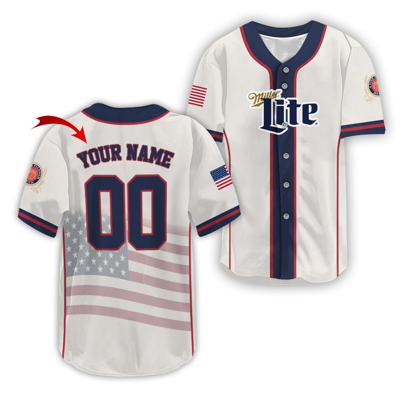 Personalized Miller Lite Diamond League Americana Baseball Jersey - VinoVogue.com