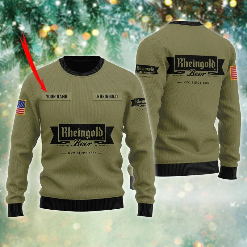 Personalized Rheingold USA Flag Ugly Sweater - VinoVogue.com