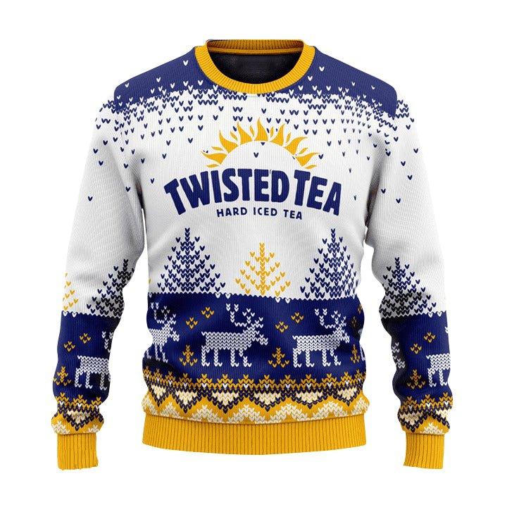 Personalized Twisted Tea Reindeer Christmas Ugly Sweater - VinoVogue.com
