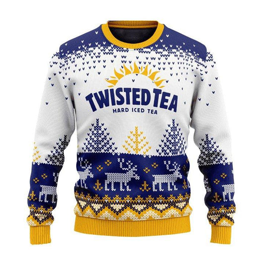 Personalized Twisted Tea Reindeer Christmas Ugly Sweater - VinoVogue.com
