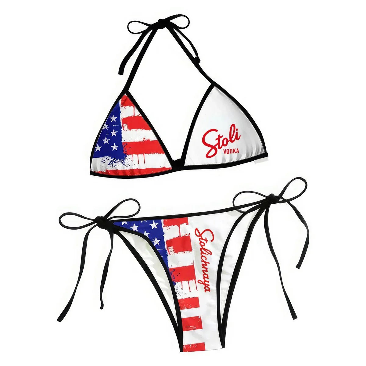 Stolichnaya American Flag Triangle Beach Bikini - VinoVogue.com