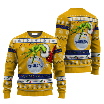 Twisted Tea Grinch Hand Stock Ugly Sweater - VinoVogue.com