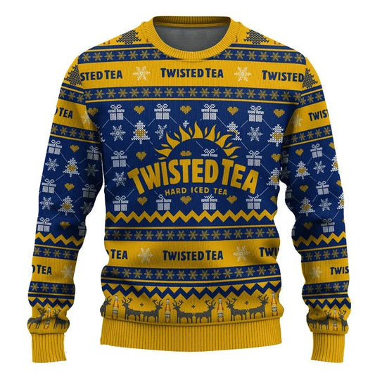 Twisted Tea Snowing Christmas Ugly Sweater - VinoVogue.com