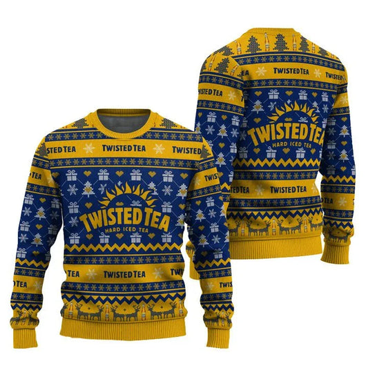 Twisted Tea Snowing Christmas Ugly Sweater - VinoVogue.com