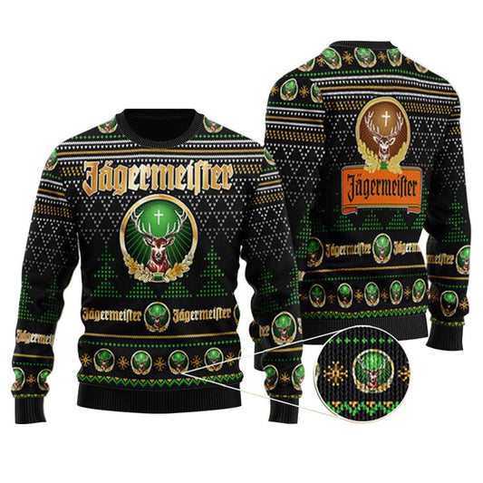 Black Jagermeister Christmas Ugly Sweater