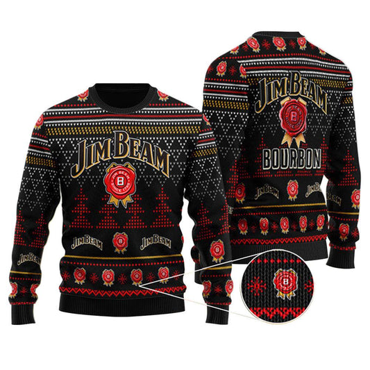 Black Jim Beam Christmas Ugly Sweater