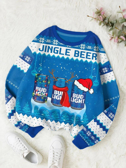 Bud Light Jingle Beer Ice Snow Ugly Sweater