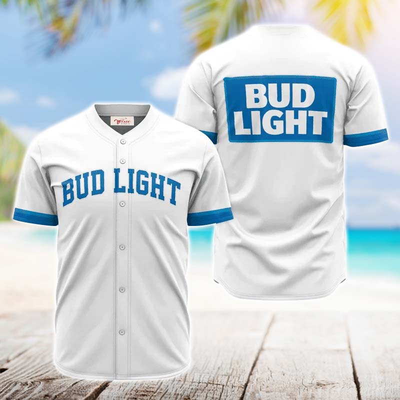 Bud Light White Jersey Shirt - VinoVogue.com