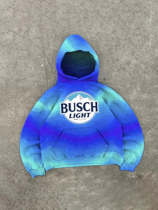 Busch Light Gradient Blue Arty Hoodie