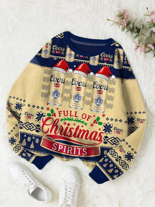Coors Banquet Xmas Cans Of Beer Ugly Sweater
