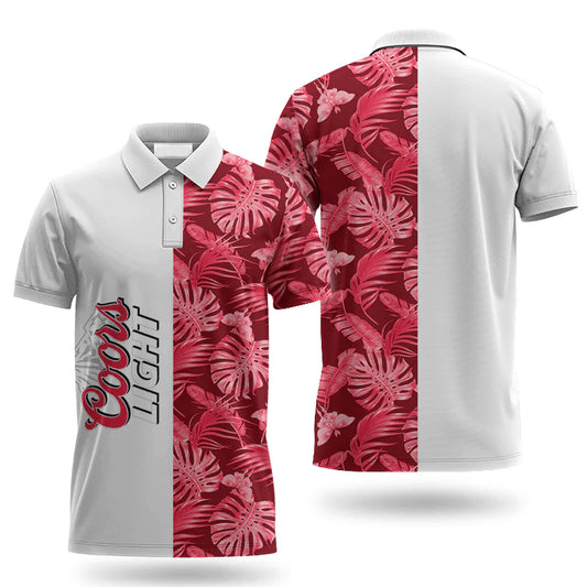 Coors Light Swiss Cheese Leaf Polo Shirt