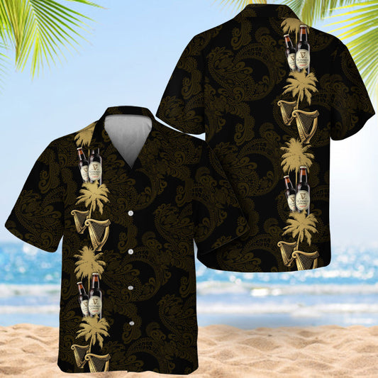 Guinness Coconut Tree Pattern Hawaiian Shirt