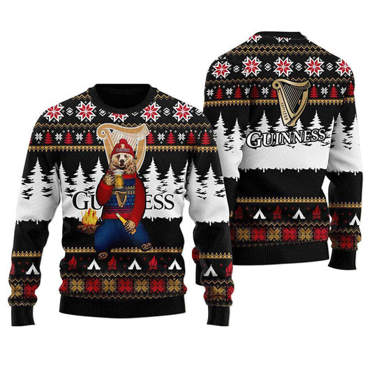 Guinness Bear Drinking  Ugly Sweater