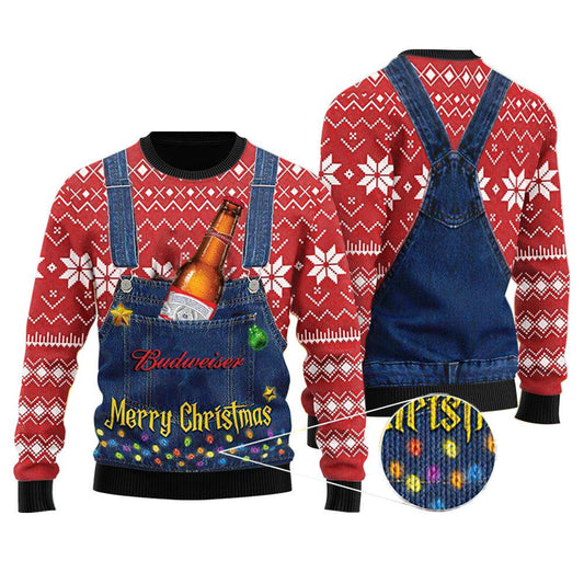 Merry Christmas Budweiser Ugly Sweater