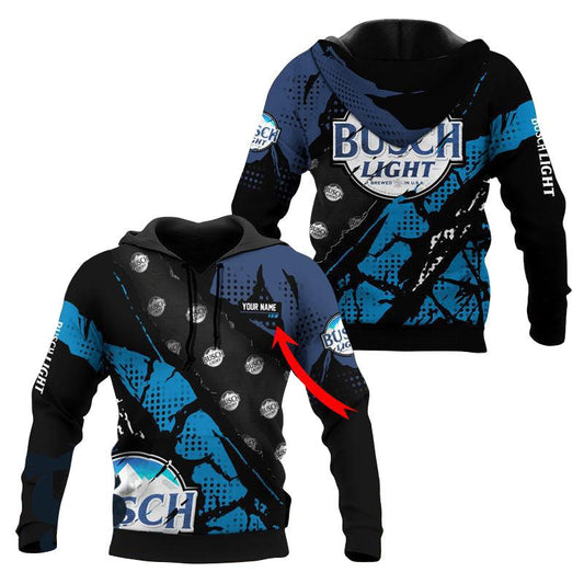 Personalized Busch Light Dark Blue Sea Hoodie