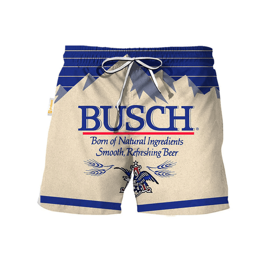 Busch Light Blue And Beige Swim Trunks 1
